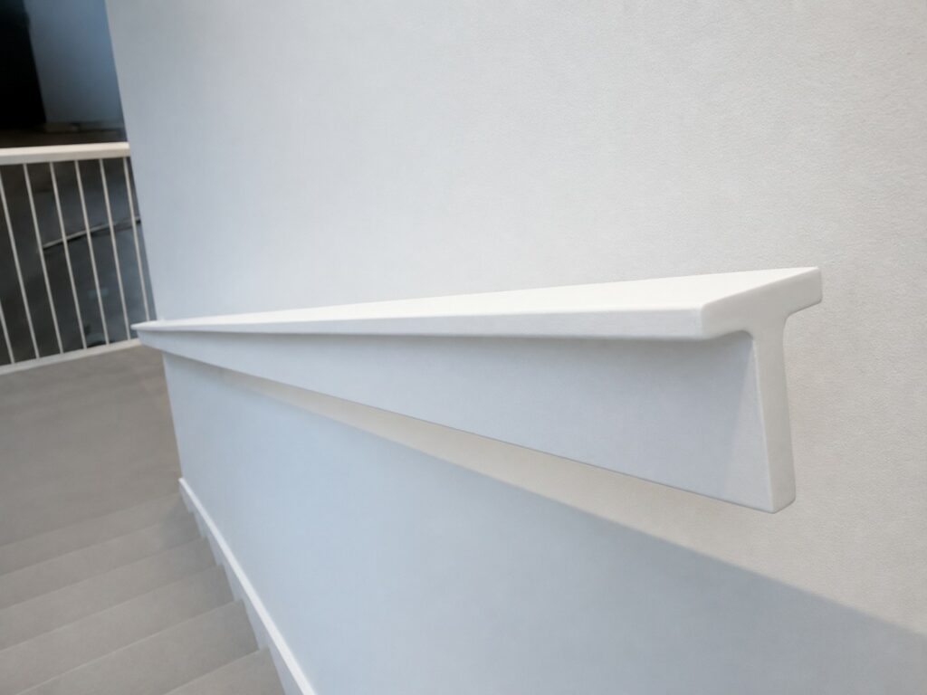 Main-courante en acier dans l'Atrium du projet de l'Ancien Institut Montefiore à Liège