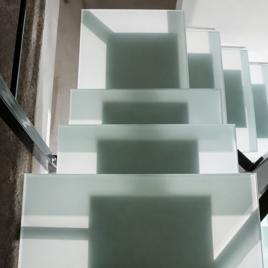 Marches d'escalier en verre